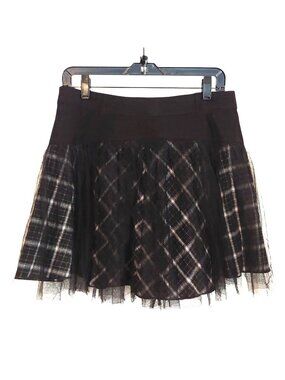 Punk Rave Plaid Tulle Mini Skirt Goth Gothic Punk Lolita Dark Academia